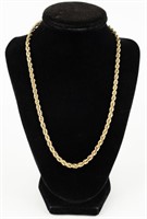 Jewelry 10kt Yellow Gold Rope Chain Necklace