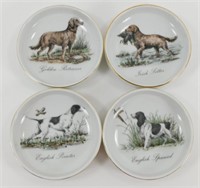 * 4 Himark Vintage Ashtrays - Gold Trimmed Dogs,