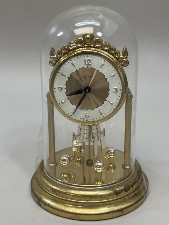 Vtg Mechanical Windup Schmid German Dome Clock