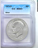 1973-S Silver Ike ICG MS68+ LISTS $800