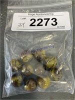 BAG OF SMALL MARBLES--BROWN/ YELLOW