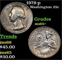 1976-p Washington Quarter 25c Grades GEM+ Unc