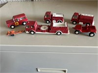 Vintage Tootsie fire truck toy lot.