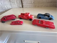 Vintage hard plastic. rubber. Metal toy lot.