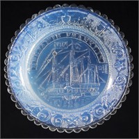 LEE/ROSE NO. 619 CUP PLATE, opalescent, embossed