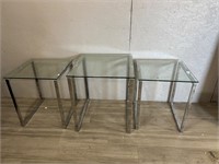 Glass End Tables Qty 3