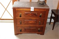MARBLE TOP CHEST 15DX30WX27H
