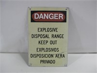 12"x 8" Authentic Danger Explosive Sign