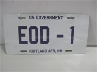 Authentic U.S. Government EOD License Plate