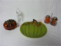 Pumpkin Serving Plate, Candle Set & Tea Light