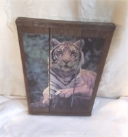 Vintage Tiger Art on Wood