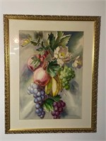 Framed Fruit & Flower Picture