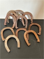 10 Vintage / Antique Horseshoes, Top Ringer