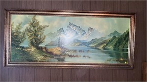 65in x 30in mountain scene picture