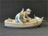 Lladro "Fishing with Gramps" #5215, 8.75"x 15"