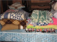 assorted blankets and throws