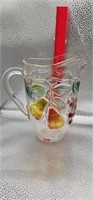 Mikasa golden harvest clear glass pitcher pears