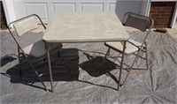 Samsonite folding card table & 2 chairs clean