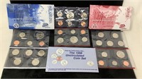 (qty - 3) 1990s Uncirculated Coin Sets-