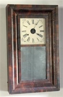 Two panel Ogee wall clock with mirror bottom,