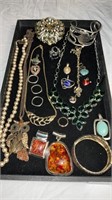 Vintage Costume Jewelry Tray Lot