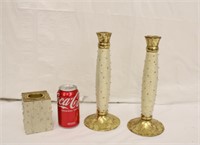 Pair of 7.5" Gold Colored Candle Sticks