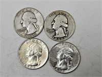 1940, 1943, 1957, 1963 Silver Quarters