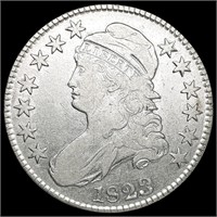 1823 Broken 3 Capped Bust Half Dollar NEARLY