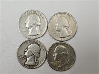 1934, 1936, 1938, 1942 Silver Quarters