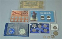 GROUP OF AMERICAN COLLECTIBLE COINS & CSA NOTE