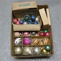 Box Of Vintage Assorted Christmas Ornaments