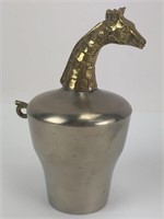 Pewter and Brass Giraffee lidded cup. No for f