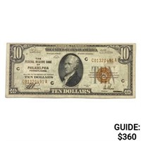 1929 C $10 US Bank of Philadelphia, PA Fed Res