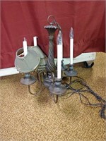 Vintage Chandelier / lamp five lamp shades