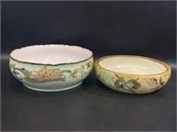 2 Antique D&Co France Porcelain Bowls Oak & Acorn