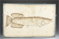 Arapaima on bark cloth, 20th century.