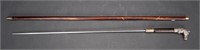 Antique Sterling Horse Walking Stick Sword Cane