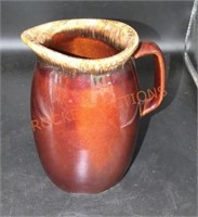 Vintage hull oven proof Brown glaze pitcher