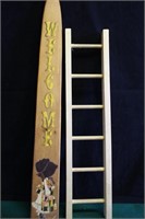 Home Decor Welcome Sign & Ladder Decor