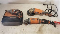Ridgid Drill & (2) Grinders (one not working)
