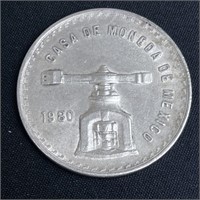 1980 Mexico 1 oz Silver Onza Balance Scale