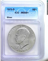 1973-S Silver Ike ICG MS68+ LISTS $800