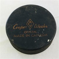 Vintage Cooper Weeks Hockey Puck