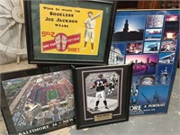 5 prints - Shoeless Joe Jackson shoe ad, Ray Rice