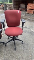 2 Burgundy office chairs different sizes