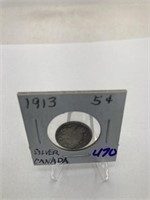 1913 Canada 5 Cents Silver