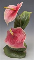Boehm "Anthurtiums" Pink Flower Figure.