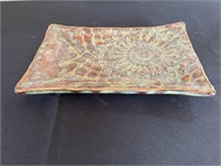 Glazed Pottery Dish Signed By TR