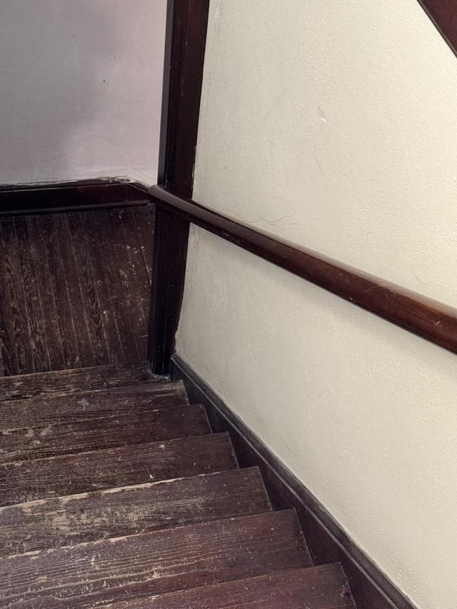 North Balcony Stairway Wood Rail 12 FT