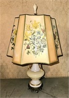Lamp w/ Floral Shade 24"